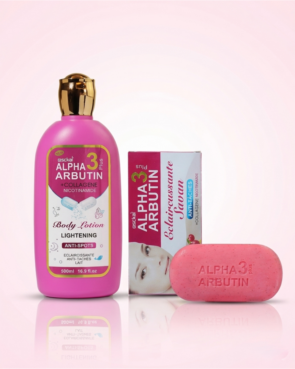Osckai Alpha 3 Plus Arbutin Whitening Soap + Lotion